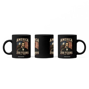 America 250 Years Abraham Lincoln Coffee Mug Retro Eagle 250th Anniversary USA Flag 1776 2026