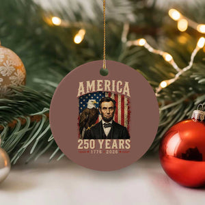 America 250 Years Abraham Lincoln Ceramic Ornament Retro Eagle 250th Anniversary USA Flag 1776 2026