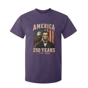 America 250 Years Abraham Lincoln T Shirt For Kid Retro Eagle 250th Anniversary USA Flag 1776 2026