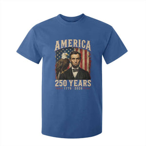 America 250 Years Abraham Lincoln T Shirt For Kid Retro Eagle 250th Anniversary USA Flag 1776 2026