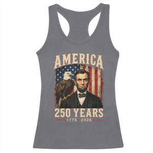 America 250 Years Abraham Lincoln Racerback Tank Top Retro Eagle 250th Anniversary USA Flag 1776 2026