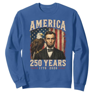 America 250 Years Abraham Lincoln Sweatshirt Retro Eagle 250th Anniversary USA Flag 1776 2026