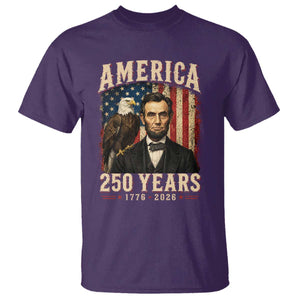 America 250 Years Abraham Lincoln T Shirt Retro Eagle 250th Anniversary USA Flag 1776 2026