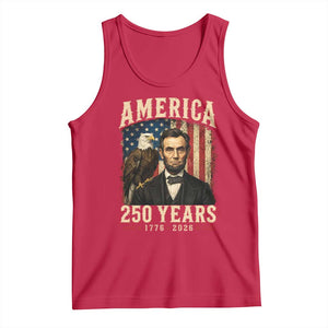 America 250 Years Abraham Lincoln Tank Top Retro Eagle 250th Anniversary USA Flag 1776 2026