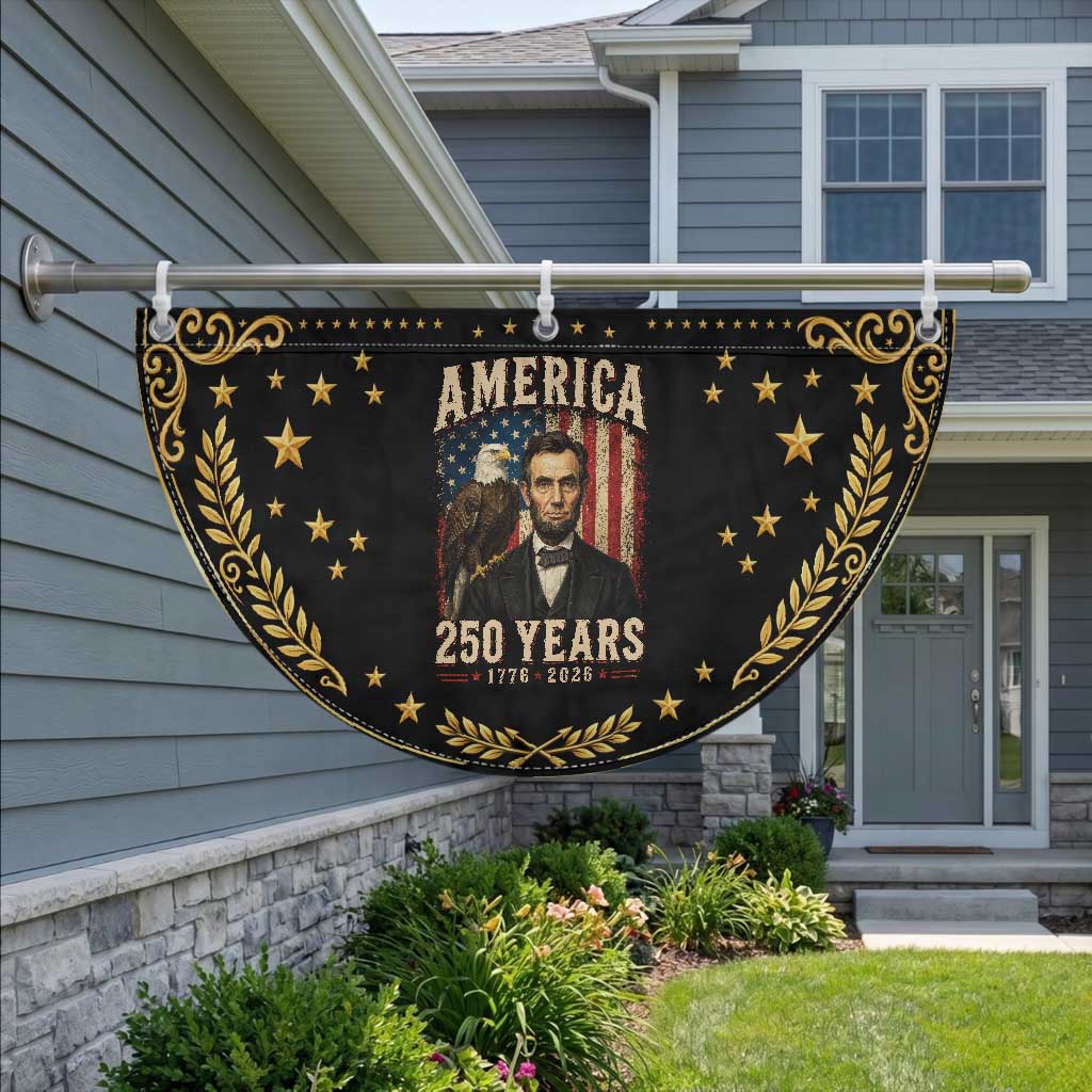 America 250 Years Abraham Lincoln Patriotic Fan Flag Retro Eagle 250th Anniversary USA Flag 1776 2026