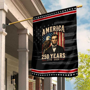 America 250 Years Abraham Lincoln Patriotic Garden Flag Retro Eagle 250th Anniversary USA Flag 1776 2026