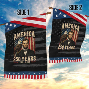 America 250 Years Abraham Lincoln Patriotic Garden Flag Retro Eagle 250th Anniversary USA Flag 1776 2026