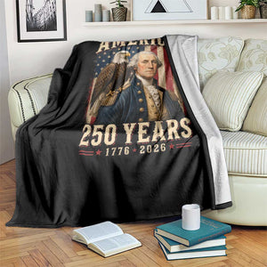 America 250 Years George Washington Throw Blanket Retro Eagle 250th Anniversary USA Flag 1776 2026