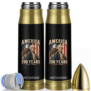 America 250 Years George Washington Bullet Tumbler Retro Eagle 250th Anniversary USA Flag 1776 2026