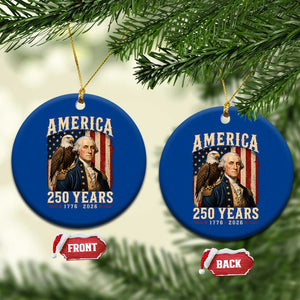 America 250 Years George Washington Ceramic Ornament Retro Eagle 250th Anniversary USA Flag 1776 2026