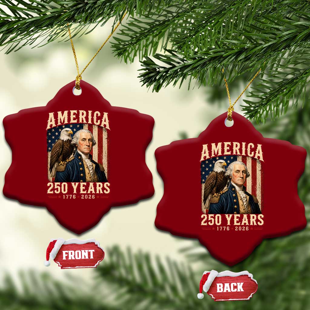 America 250 Years George Washington Ceramic Ornament Retro Eagle 250th Anniversary USA Flag 1776 2026