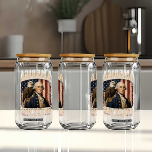 America 250 Years George Washington Glass Can Retro Eagle 250th Anniversary USA Flag 1776 2026