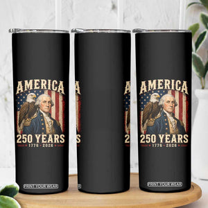 America 250 Years George Washington Skinny Tumbler Retro Eagle 250th Anniversary USA Flag 1776 2026