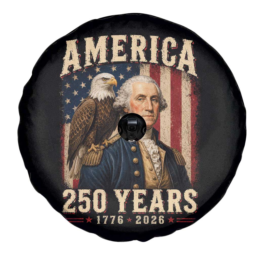 America 250 Years George Washington Spare Tire Cover Retro Eagle 250th Anniversary USA Flag 1776 2026