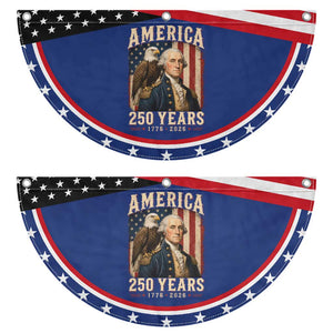 America 250 Years George Washington Patriotic Fan Flag Retro Eagle 250th Anniversary USA Flag 1776 2026