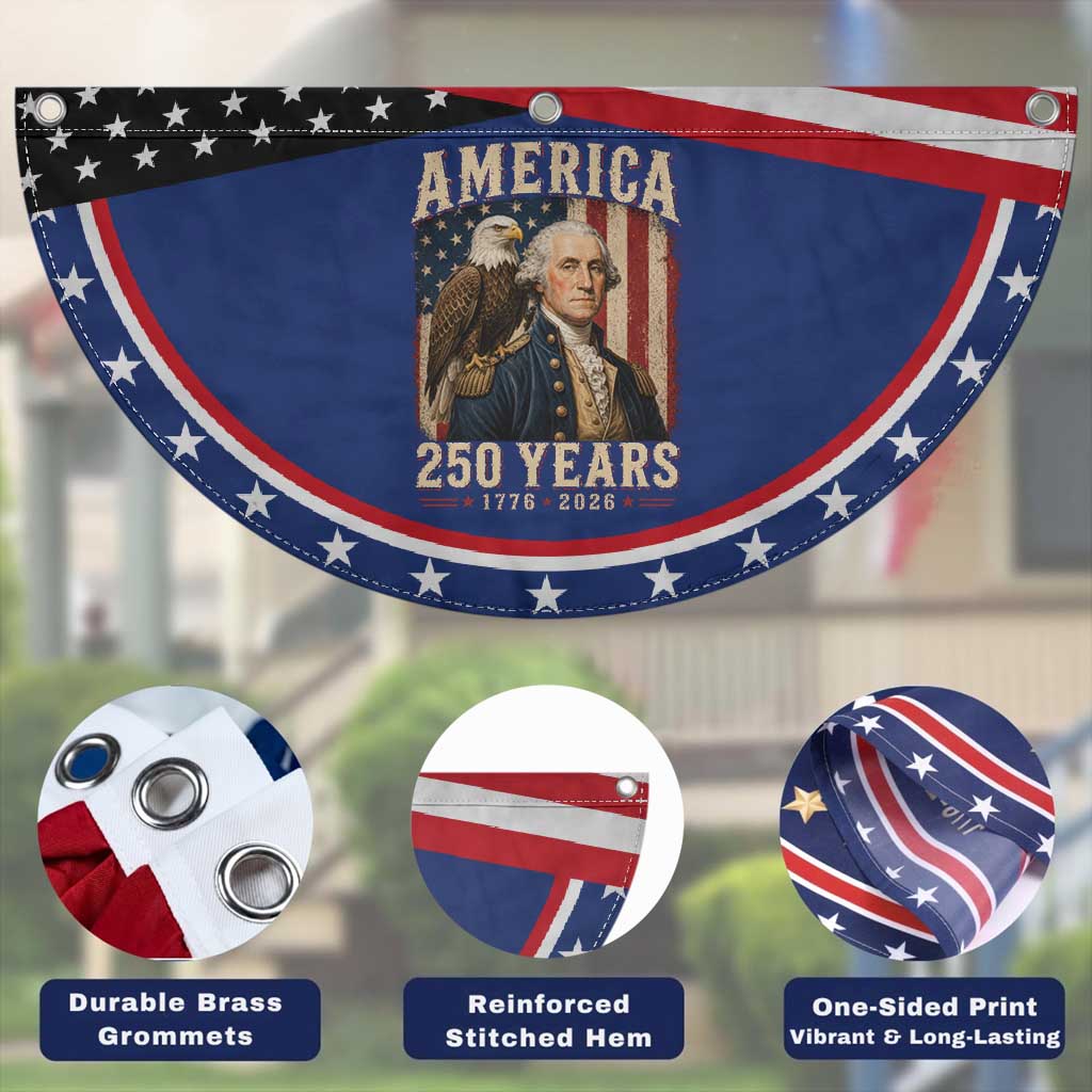 America 250 Years George Washington Patriotic Fan Flag Retro Eagle 250th Anniversary USA Flag 1776 2026