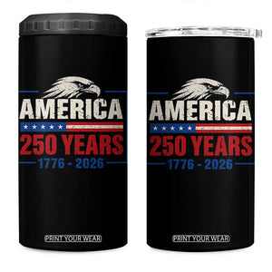 250 Anniversary USA 4 in 1 Can Cooler Tumbler Retro Eagle 250 Years Of Freedom 1776 2026
