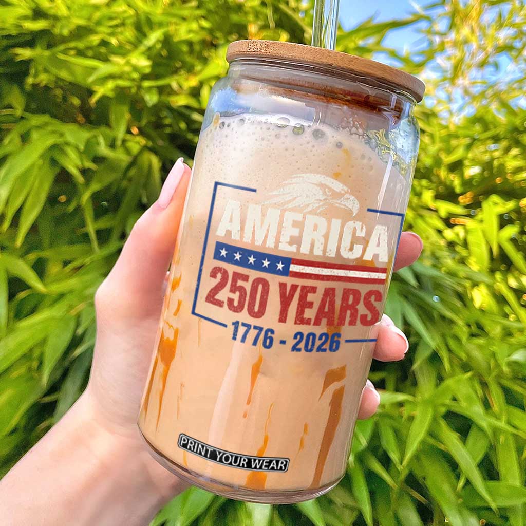 250 Anniversary USA Glass Can Retro Eagle 250 Years Of Freedom 1776 2026