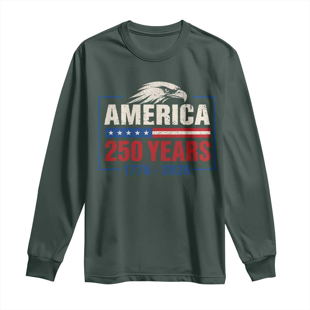 250 Anniversary USA Long Sleeve Shirt Retro Eagle 250 Years Of Freedom 1776 2026