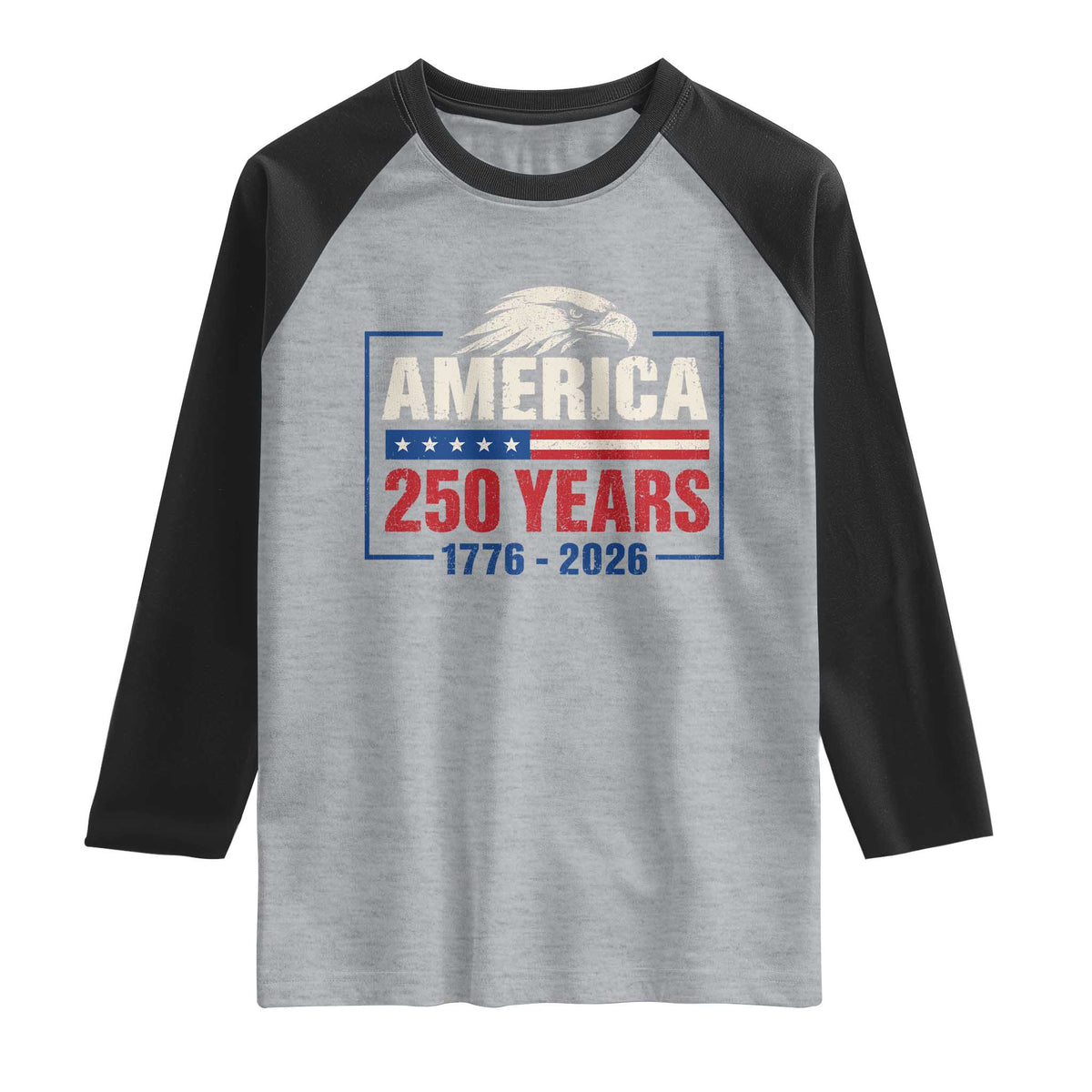 250 Anniversary USA Raglan Shirt Retro Eagle 250 Years Of Freedom 1776 2026
