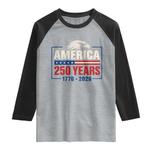 250 Anniversary USA Raglan Shirt Retro Eagle 250 Years Of Freedom 1776 2026