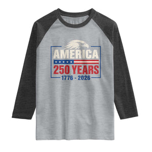 250 Anniversary USA Raglan Shirt Retro Eagle 250 Years Of Freedom 1776 2026