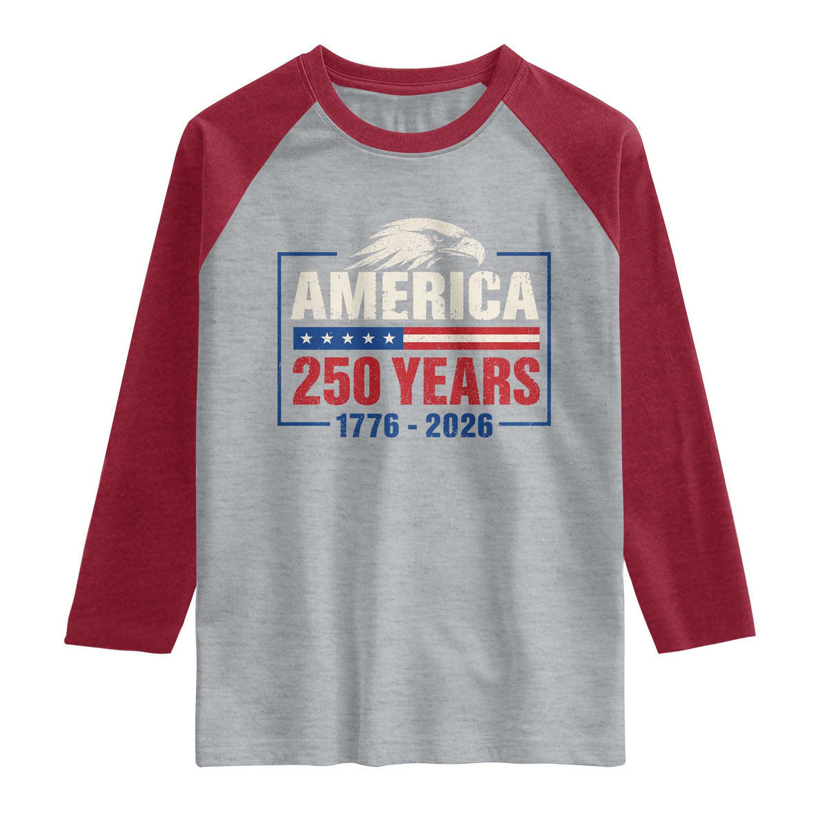 250 Anniversary USA Raglan Shirt Retro Eagle 250 Years Of Freedom 1776 2026