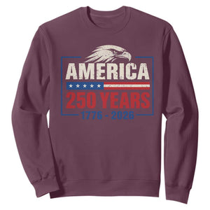 250 Anniversary USA Sweatshirt Retro Eagle 250 Years Of Freedom 1776 2026