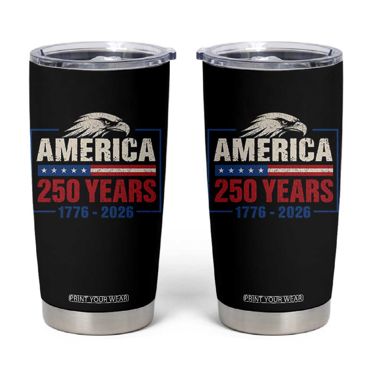250 Anniversary USA Tumbler Cup Retro Eagle 250 Years Of Freedom 1776 2026