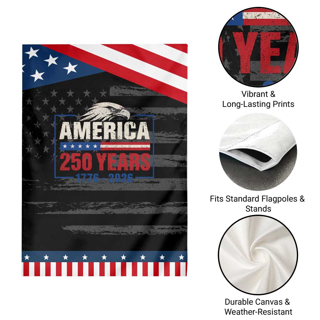 250 Anniversary USA Patriotic Garden Flag Retro Eagle 250 Years Of Freedom 1776 2026