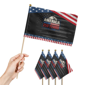 250 Anniversary USA Patriotic Handheld Flag Retro Eagle 250 Years Of Freedom 1776 2026