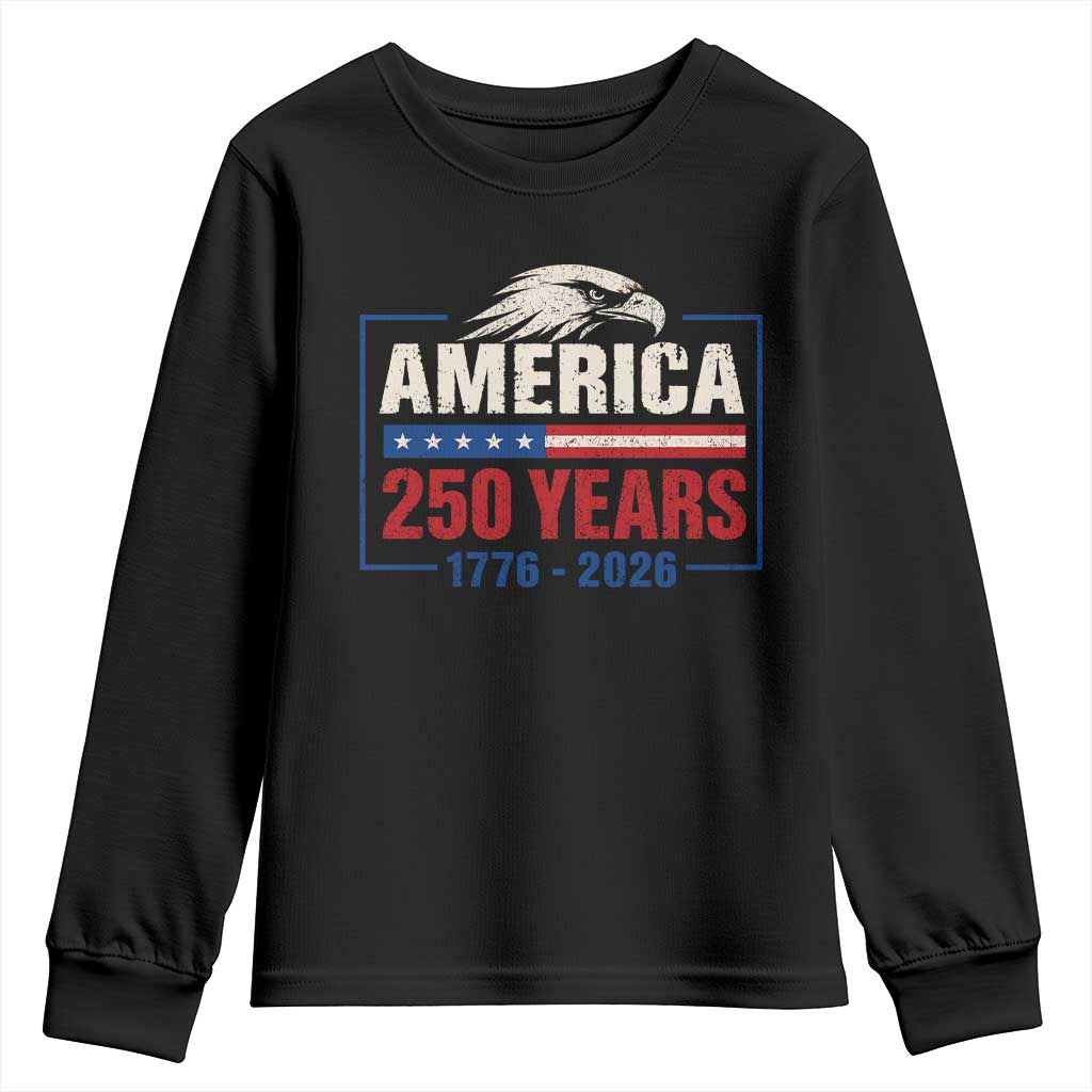 250 Anniversary USA Youth Sweatshirt Retro Eagle 250 Years Of Freedom 1776 2026