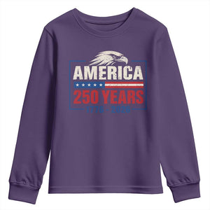 250 Anniversary USA Youth Sweatshirt Retro Eagle 250 Years Of Freedom 1776 2026