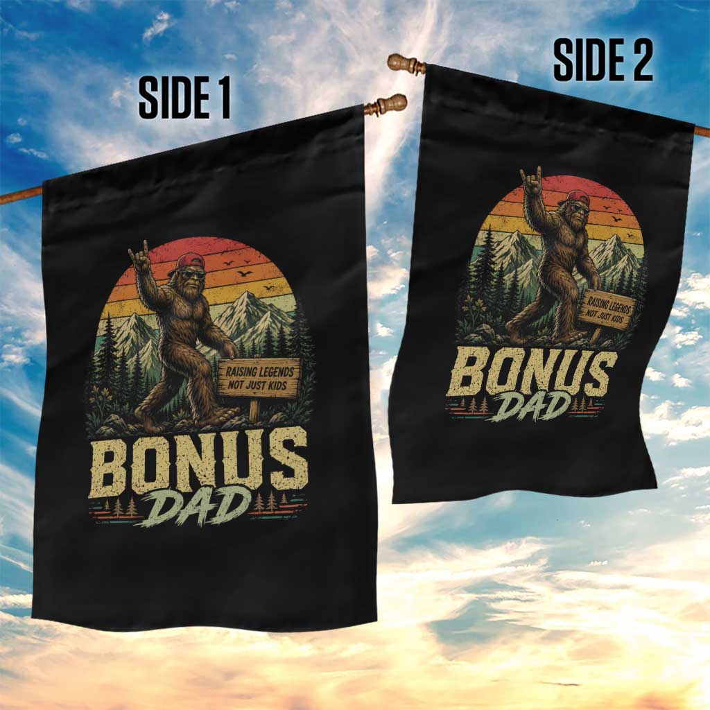 Bigfoot Bonus Dad Garden Flag Retro Stepdad Fathers Day Gifts TS10 Print Your Wear