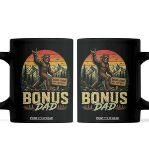 Bigfoot Bonus Dad Coffee Mug Retro Stepdad Fathers Day Gifts TS10 Black Print Your Wear