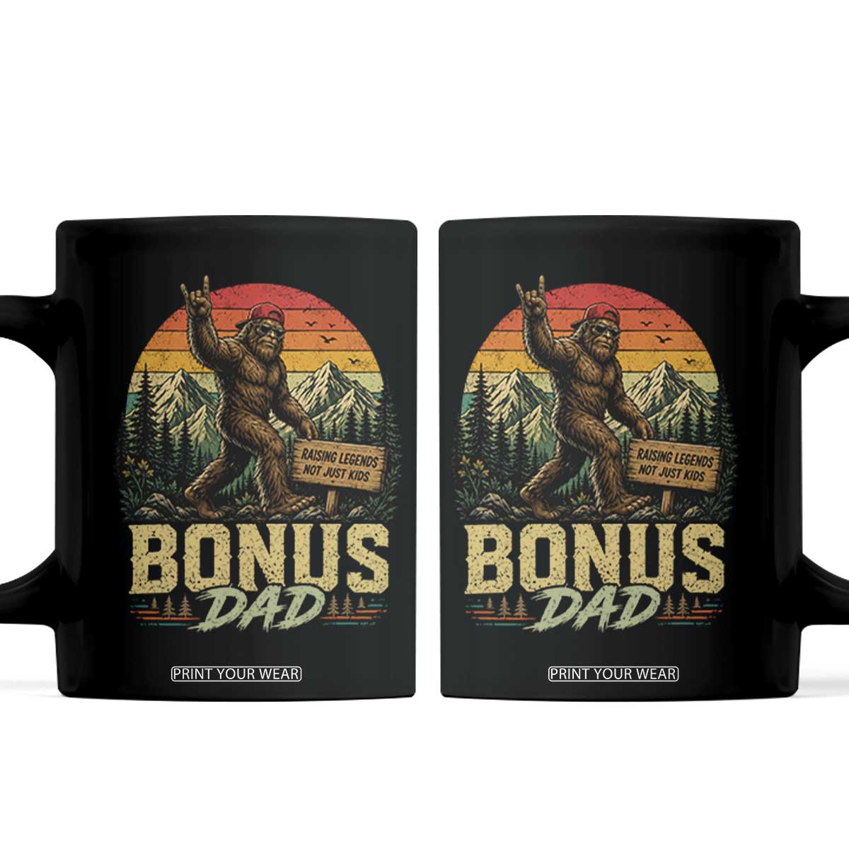 Bigfoot Bonus Dad Coffee Mug Retro Stepdad Fathers Day Gifts
