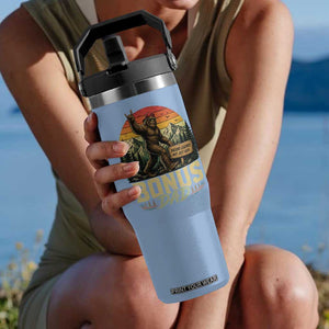 Bigfoot Bonus Dad Flip Straw Tumbler Retro Stepdad Fathers Day Gifts TS10 One Size: 30 oz Light Blue Print Your Wear