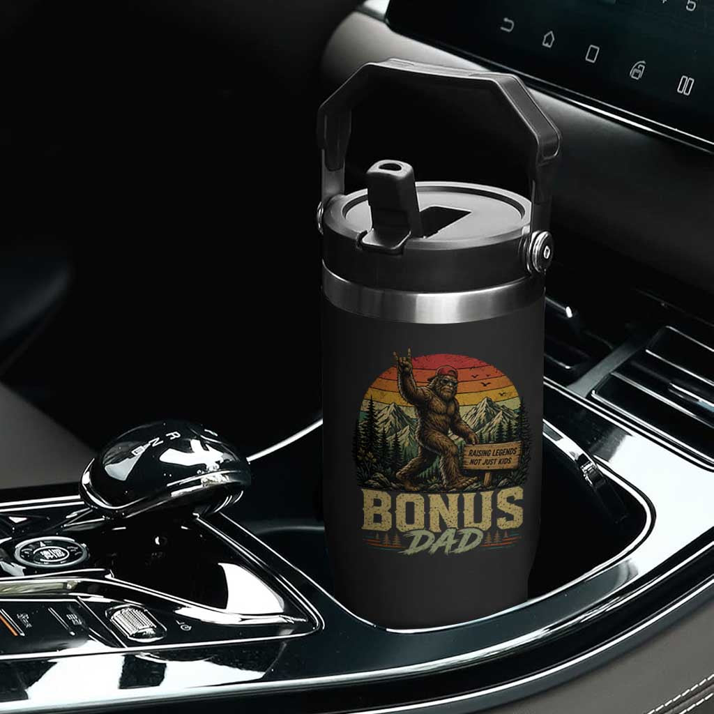 Bigfoot Bonus Dad Flip Straw Tumbler Retro Stepdad Fathers Day Gifts TS10 Print Your Wear