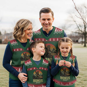 Bigfoot Bonus Dad V-Neck Knit Sweater Vest Retro Stepdad Fathers Day Gifts TS10 Red Green Print Your Wear