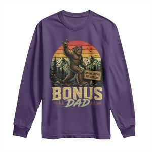 Bigfoot Bonus Dad Long Sleeve Shirt Retro Stepdad Fathers Day Gifts TS10 Purple Print Your Wear