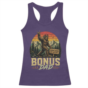 Bigfoot Bonus Dad Racerback Tank Top Retro Stepdad Fathers Day Gifts TS10 Purple Print Your Wear