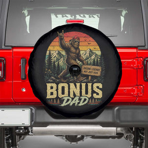 Bigfoot Bonus Dad Spare Tire Cover Retro Stepdad Fathers Day Gifts TS10 Black Print Your Wear