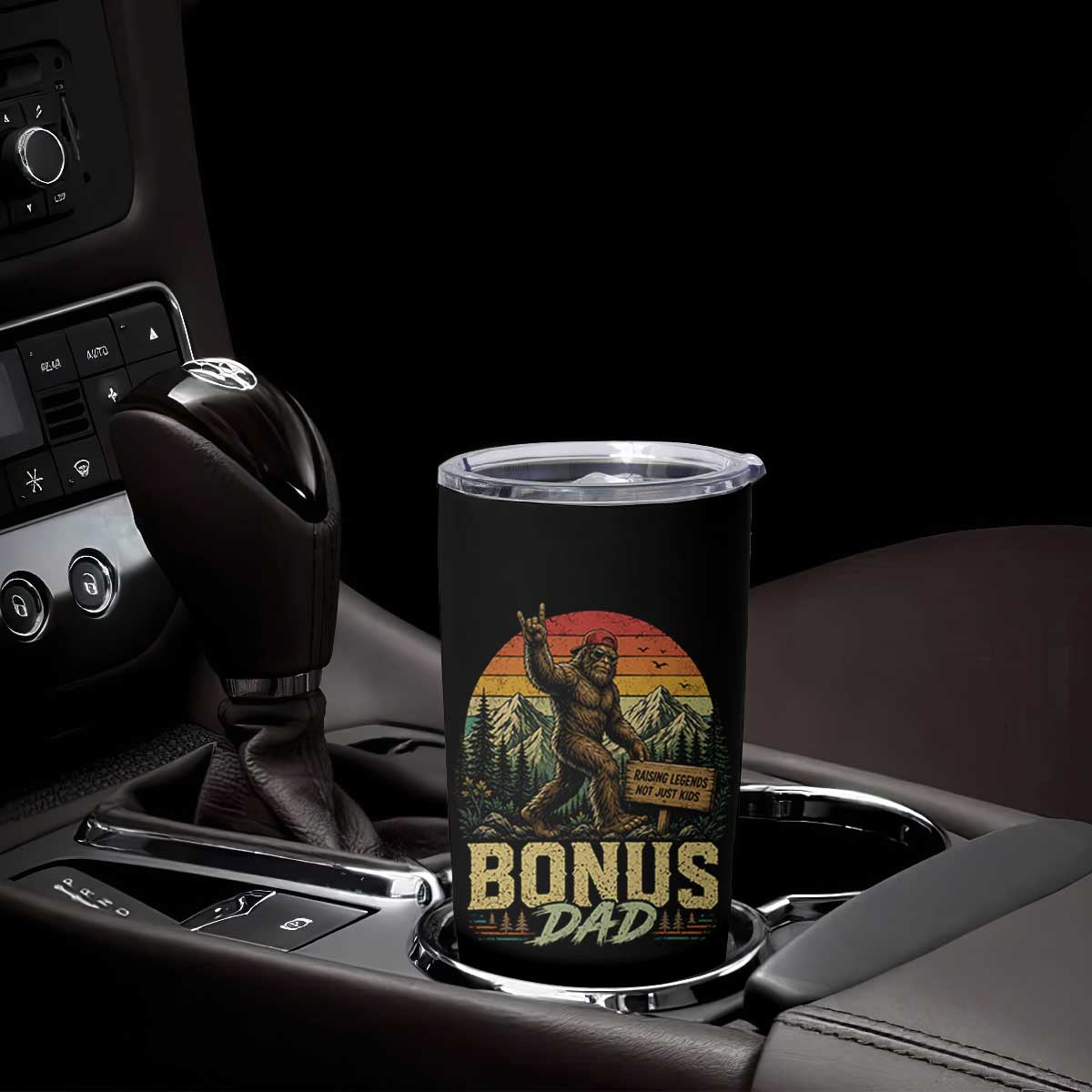 Bigfoot Bonus Dad Tumbler Cup Retro Stepdad Fathers Day Gifts TS10 Print Your Wear