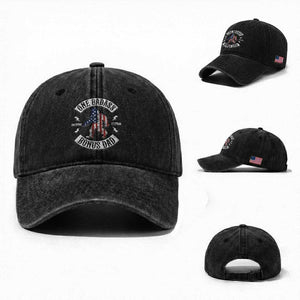 One Badass Bonus Dad Washed Cotton Baseball Cap Vintage Bigfoot Stepdad Birthday Step Dad US Flag TS10 Washed Cap Universal Fit Black Print Your Wear