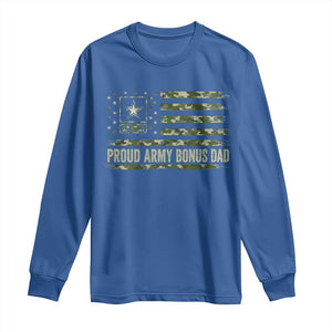 Proud Army Bonus Dad Long Sleeve Shirt Vintage Stepdad Birthday Step Dad Camo US Flag TS10 Royal Blue Print Your Wear