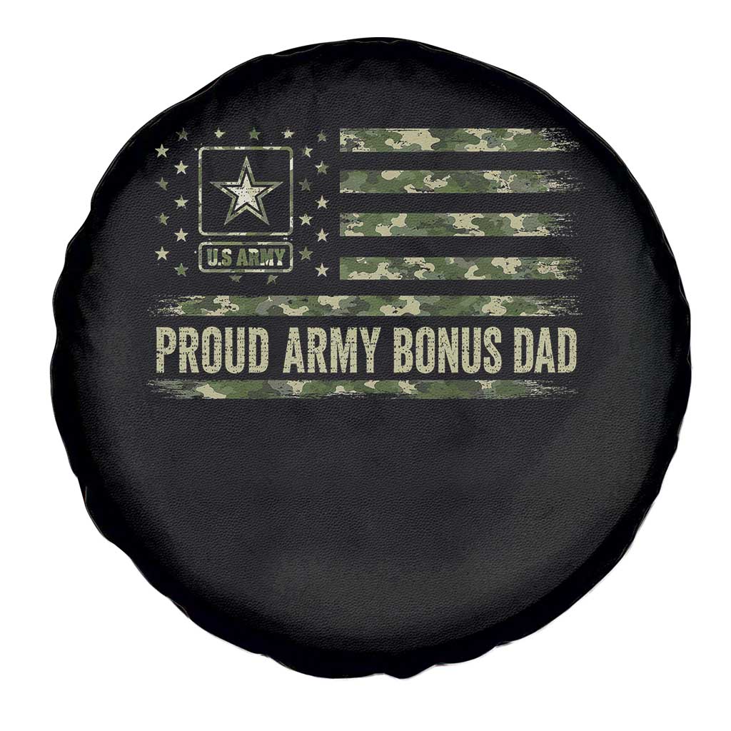 Proud Army Bonus Dad Spare Tire Cover Vintage Stepdad Birthday Step Dad Camo US Flag TS10 Print Your Wear