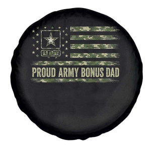 Proud Army Bonus Dad Spare Tire Cover Vintage Stepdad Birthday Step Dad Camo US Flag TS10 Print Your Wear