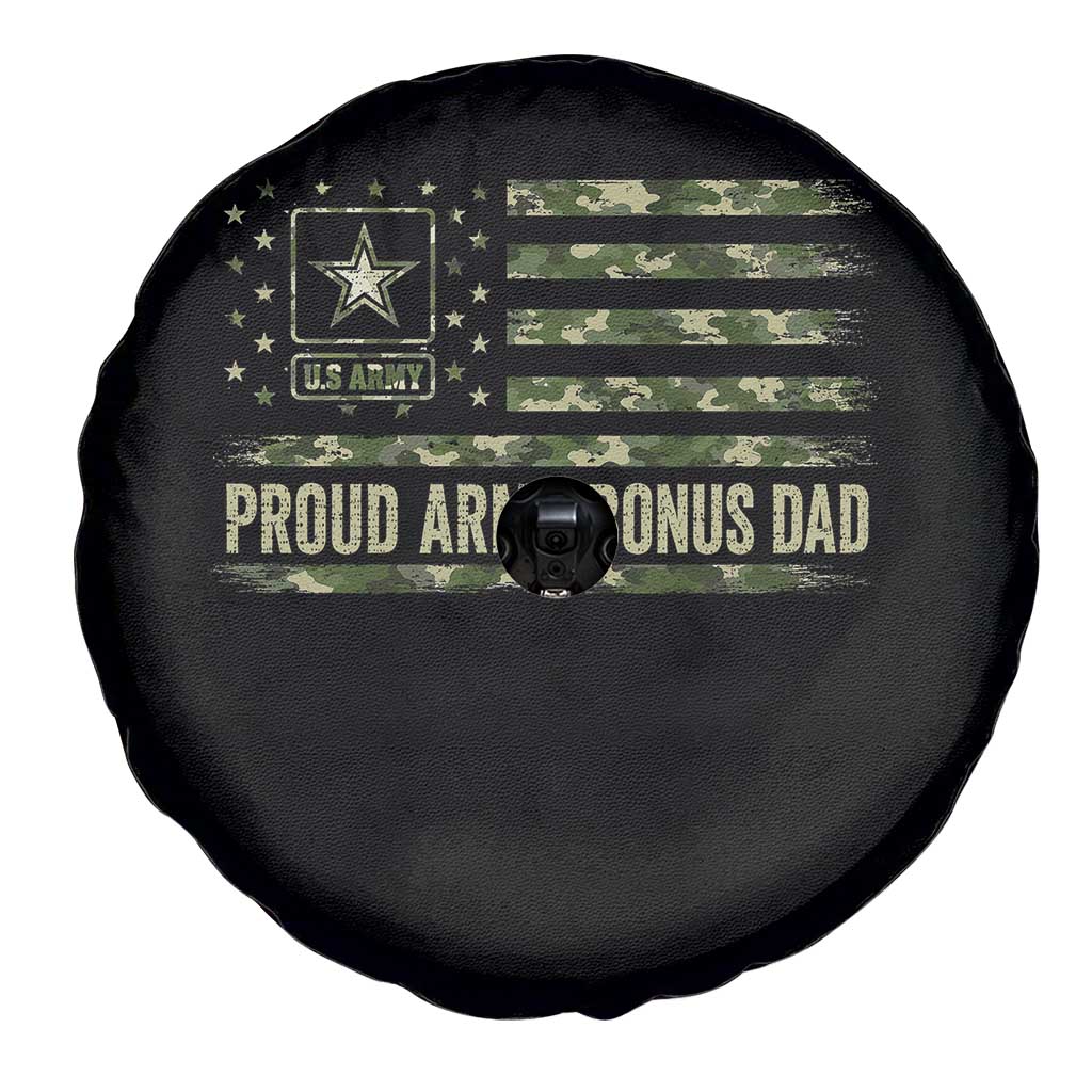 Proud Army Bonus Dad Spare Tire Cover Vintage Stepdad Birthday Step Dad Camo US Flag TS10 Print Your Wear