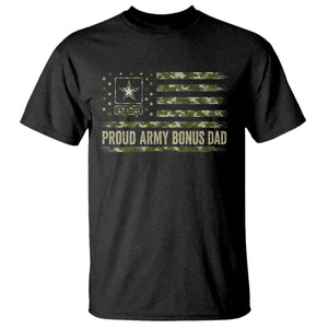 Proud Army Bonus Dad T Shirt Vintage Stepdad Birthday Step Dad Camo US Flag TS10 Black Print Your Wear