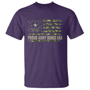 Proud Army Bonus Dad T Shirt Vintage Stepdad Birthday Step Dad Camo US Flag TS10 Purple Print Your Wear